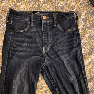 High rise dark wash jegging